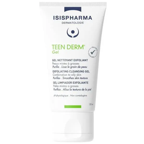 Isispharma Почистващ и ексфолиращ гел за кожа, склонна към акне - Isispharma Teen Derm Exfoliating Cleansing Gel, 150 мл