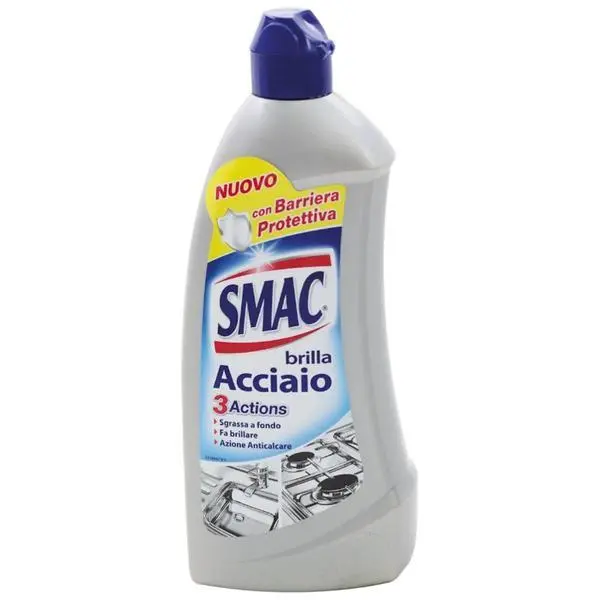 Smac Почистващ крем за стомана и неръждаема стомана - Smac Brilla Acciaio, 520 мл