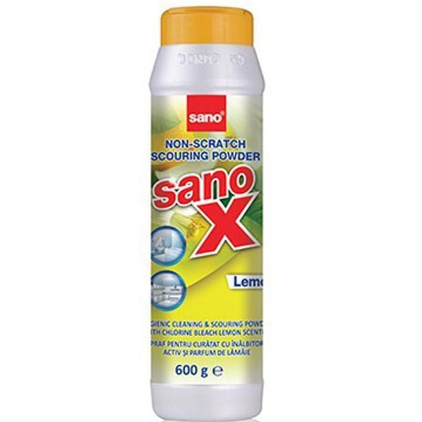 Sano Почистващ прах за хигиенизиране и избелване - Sano X Non-scratch Scouring Powder Lemon, 600 гр