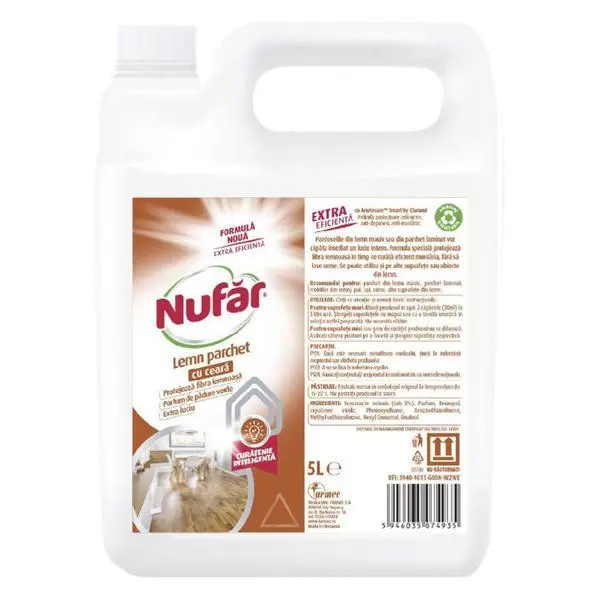Nufar Почистващ препарат за паркет и дървени подове с восък Nufar 5000 мл