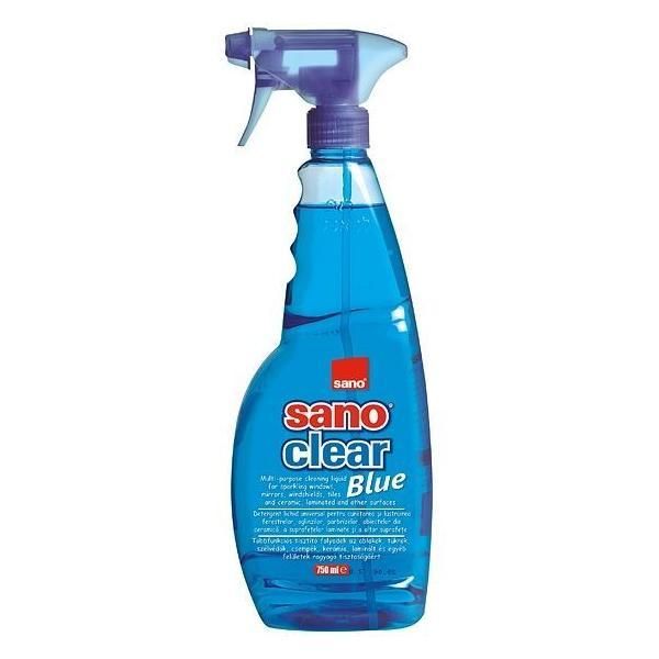 Sano Почистващ препарат за прозорци Blue - Sano Clear Blue, 750 мл