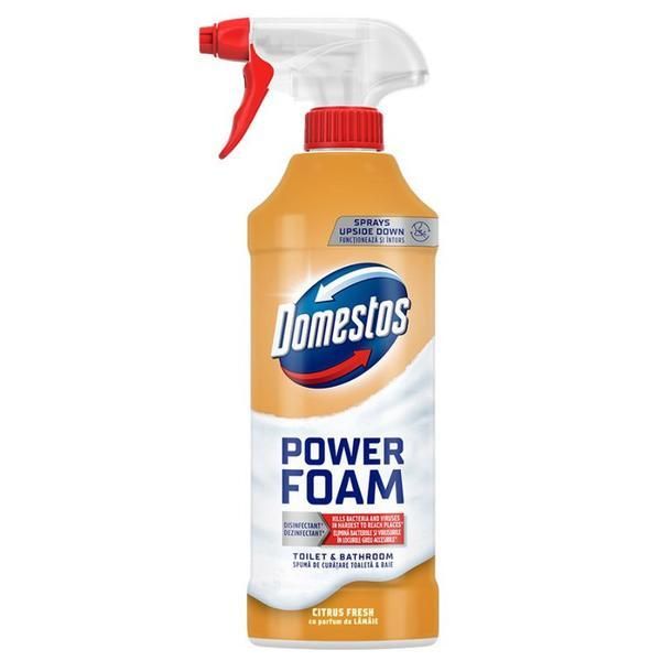 Domestos Почистваща пяна спрей с аромат на лимон - Domestos Spray Power Foam Citrus Fresh, 435 мл