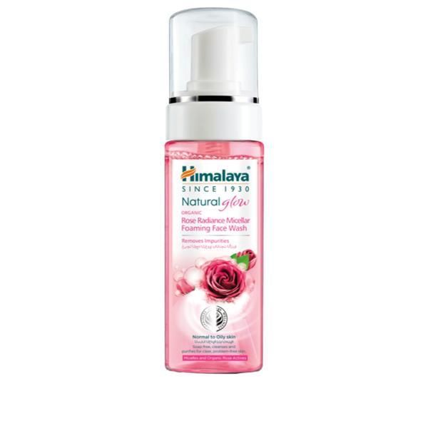 Himalaya Почистваща пяна за лице с мицеларна вода с екстракт от роза - Himalayan Natural Glow Organic Rose Radiance Micellar Foaming Face Wash, 150 мл
