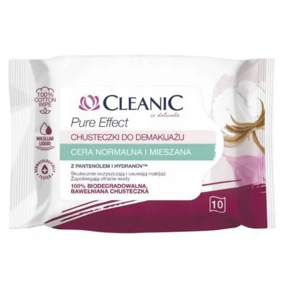 Cleanic Почистващи кърпички Cleanic Pure Effect, 10 бр