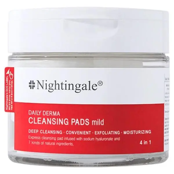 Nightingale Почистващи тампони за кожа - Nightingale Daily Derma Cleansing Pad Mild, 70 тампона