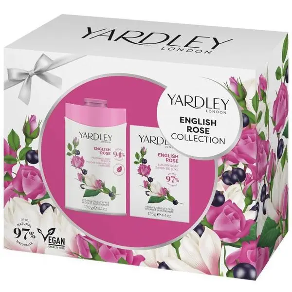 Yardley Подаръчен комплект Английска роза: Пудра за тяло + Парфюмен сапун Английска роза - Yardley London