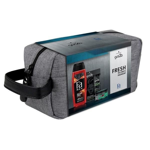 Got2B Подаръчен комплект Fresh Anytime за мъже &ndash; Текстурираща пудра Got2b 15 мл + Лепило за текстуриране на коса Got2b + Fa Men Душ гел 400 мл