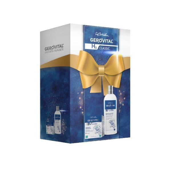 Gerovital Подаръчен комплект Gerovital H3 Classic Gift Box: Дневен хидратиращ лифтинг крем 50 мл, 2 в 1 овлажняваща емулсия 200 мл
