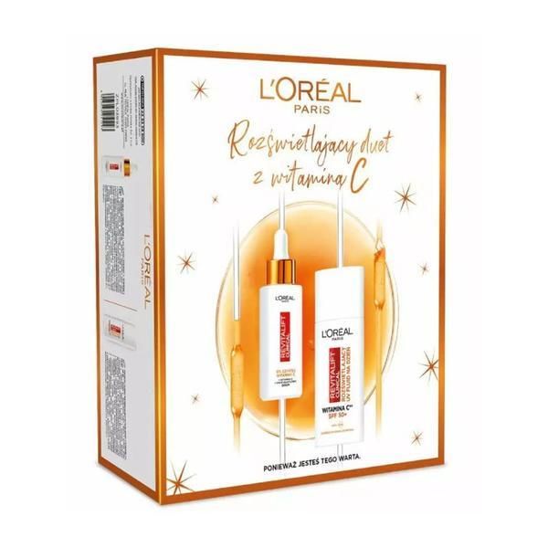 L'Oreal Paris Подаръчен комплект L&#039;Oreal Paris Revitalift Clinical: Серум за лице - Revitalift Clinical Brightening Serum, 30 мл + Дневен крем - Revitalift Clinical SPF 50+, 50 мл, 1 бр