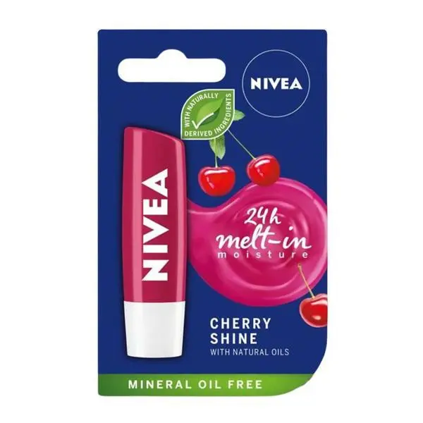 Nivea Подхранващ балсам за устни с череша - Nivea Lip Care Cherry Shine, 4.8 гр