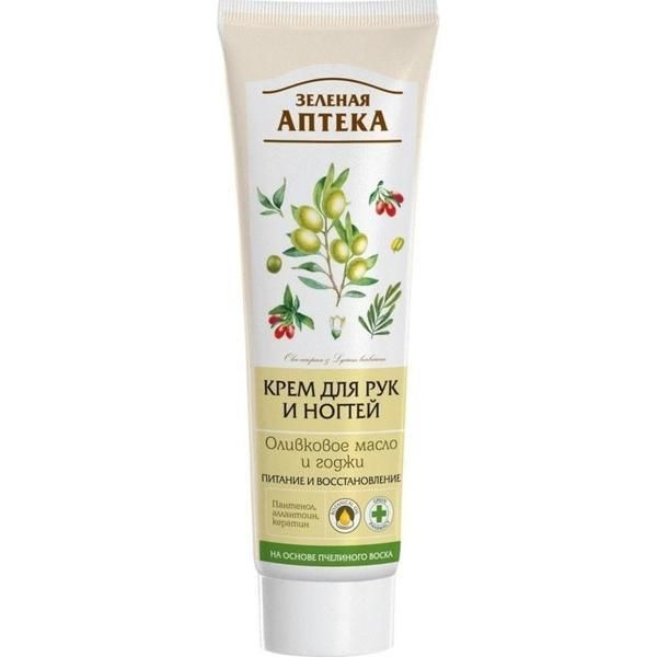 Zelenaya Apteka Подхранващ регенеративен крем за ръце и нокти с екстракт от годжи бери и зехтин Zelenaya Apteka, 100мл
