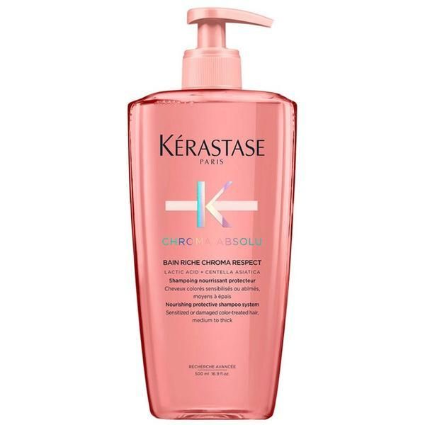 Kerastase Подхранващ шампоан за средно гъста и гъста боядисана коса - Kerastase Chroma Absolu Bain Riche Chroma Respect, 500 мл