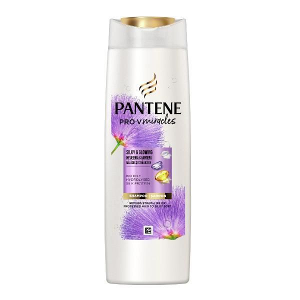 Pantene Подхранващ шампоан за суха и груба коса - Pantene Pro-V Miracles Silky &amp; Glowing Shampoo, 300 мл