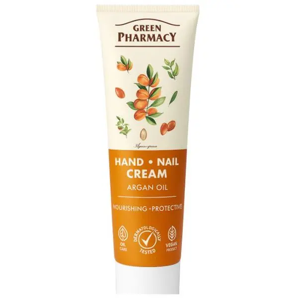 Green Pharmacy Подхранващ защитен крем за ръце и нокти с арганово масло** - Green Pharmacy Hand Nail Cream Argan Oil, 100 мл