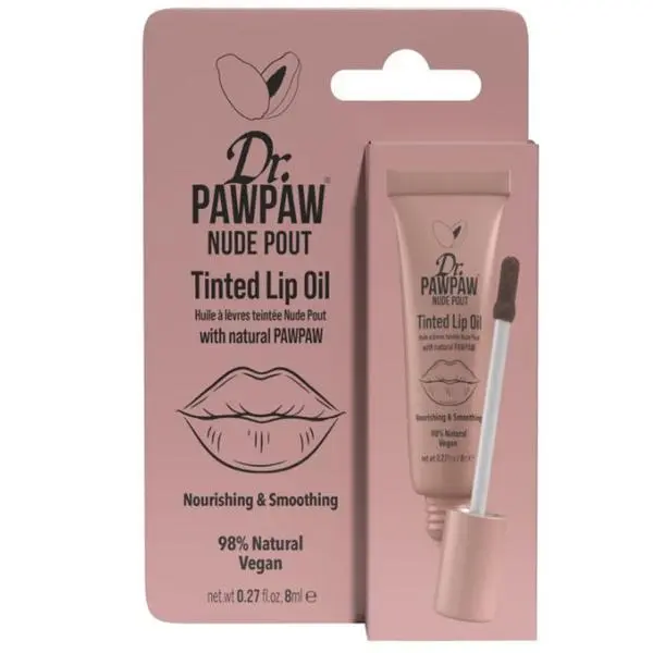 Dr Paw Paw Подхранващо тонирано масло за устни с екстракт от папая - Dr PawPaw Nude Pout Tinted Lip Oil, 8 мл