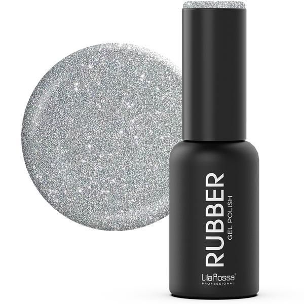 Lila Rossa Полу-перманентен лак за нокти Rubber 023 Silver Glitter Sclipici Lila Rossa, 7 мл