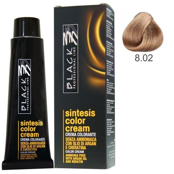 Black Professional Line Полу-перманентна боя- Black Professional Line Sintesis Color Cream Ammonia Free, нюанс 8.02 Sand, 100мл