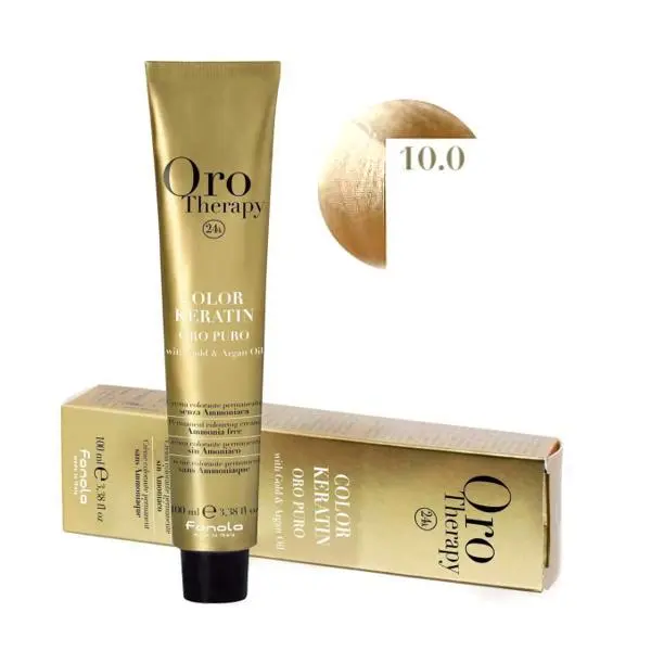 Oro Therapy Полу-перманентна боя Fanola Oro Therapy Color Keratin 10.0 Платинено русо, 100мл