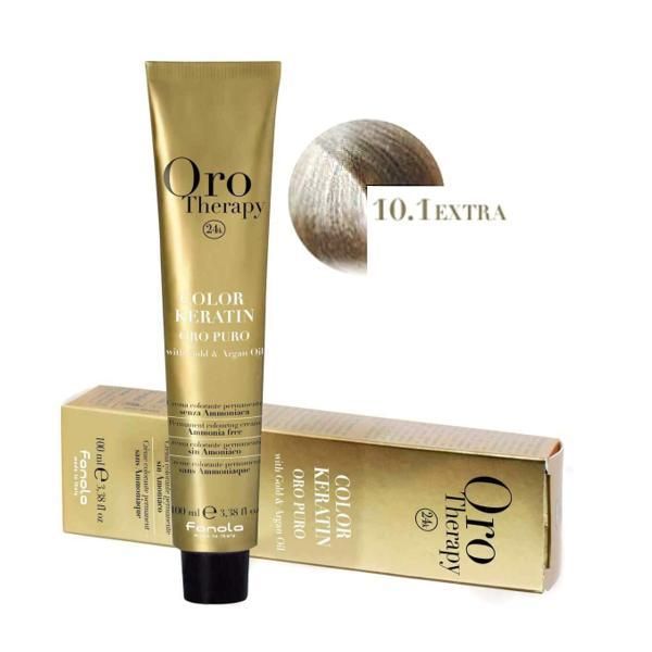 Oro Therapy Полу-перманентна боя Fanola Oro Therapy Color Keratin 10.1 Екстра платинено пепелно русо, 100мл