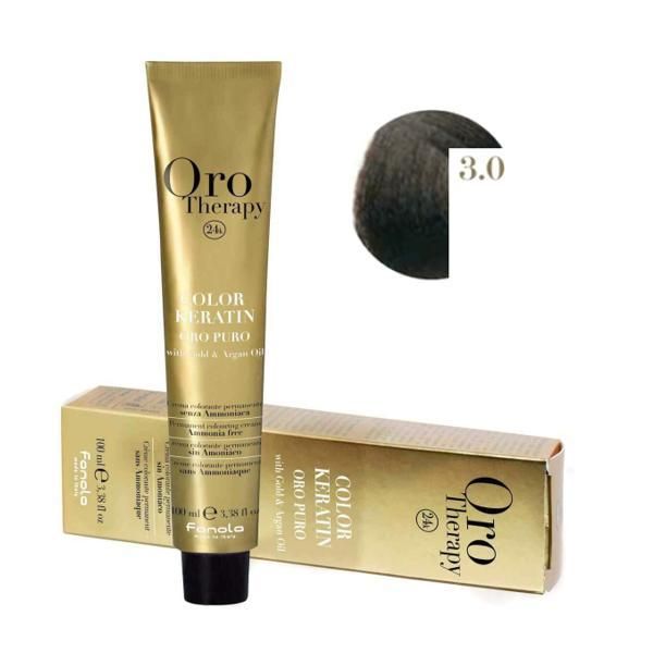 Oro Therapy Полу-перманентна боя Fanola Oro Therapy Color Keratin 3.0 Тъмно кестеняво, 100мл