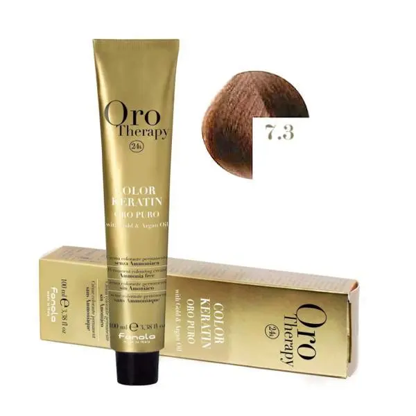 Oro Therapy Полу-перманентна боя Fanola Oro Therapy Color Keratin 7.3 Златисто русо, 100мл