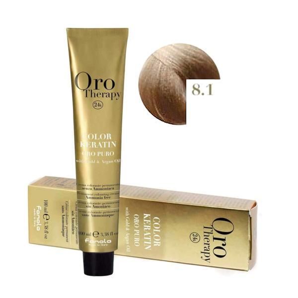 Oro Therapy Полу-перманентна боя Fanola Oro Therapy Color Keratin 8.1 Светло пепелно русо, 100мл