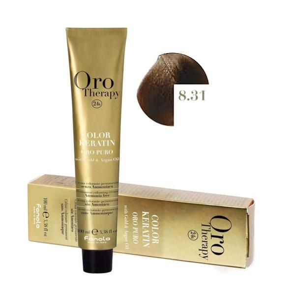 Oro Therapy Полу-перманентна боя Fanola Oro Therapy Color Keratin 8.31 Светло пясъчно русо, 100мл