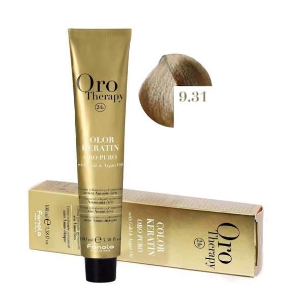 Oro Therapy Полу-перманентна боя Fanola Oro Therapy Color Keratin 9.31 Много светло пясъчно русо, 100мл