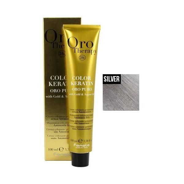 Oro Therapy Полу-перманентна боя Fanola Oro Therapy Color Keratin Silver &ndash; Коригиращо сребристо, 100мл