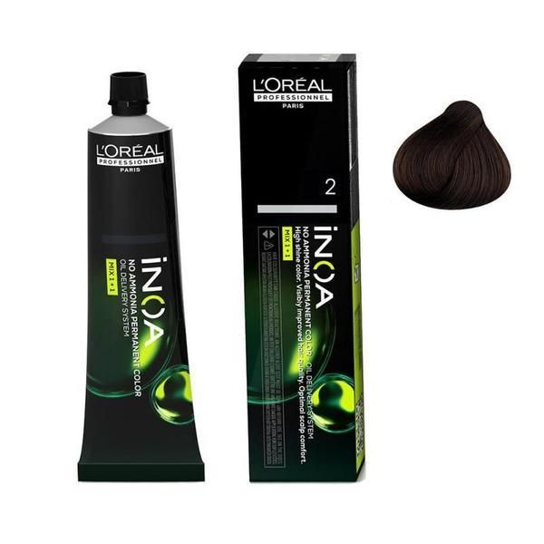 L'oreal Professionnel Полу-перманентна боя L&#039;Oreal Professionnel Inoa 2 Darkest Brown, 60 мл