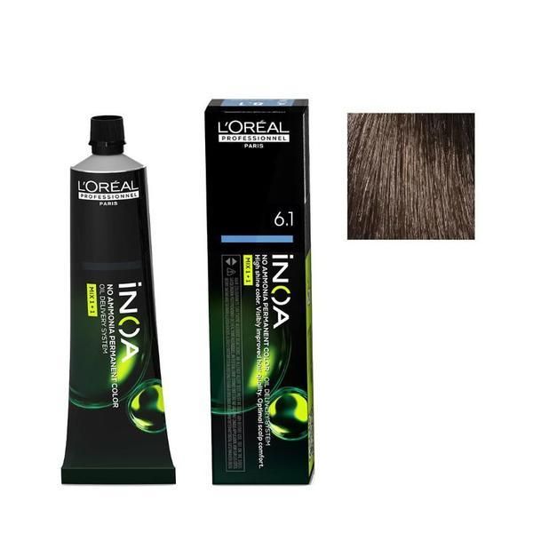 L'oreal Professionnel Полу-перманентна боя L&#039;Oreal Professionnel Inoa 6.1 Dark Ash Blonde, 60 мл