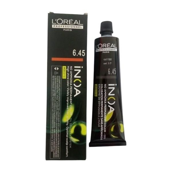 L'oreal Professionnel Полу-перманентна боя L&#039;Oreal Professionnel Inoa 6.45 Dark Copper Mahogany Blonde, 60 мл