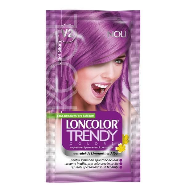 Loncolor Полу-перманентна боя Loncolor Trendy Colors, нюанс V2 violet glam, 2x 25 мл