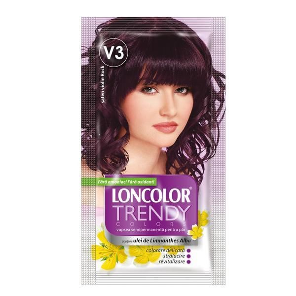 Loncolor Полу-перманентна боя Loncolor Trendy Colors, нюанс V3 saten violin rock, 2x 25 мл