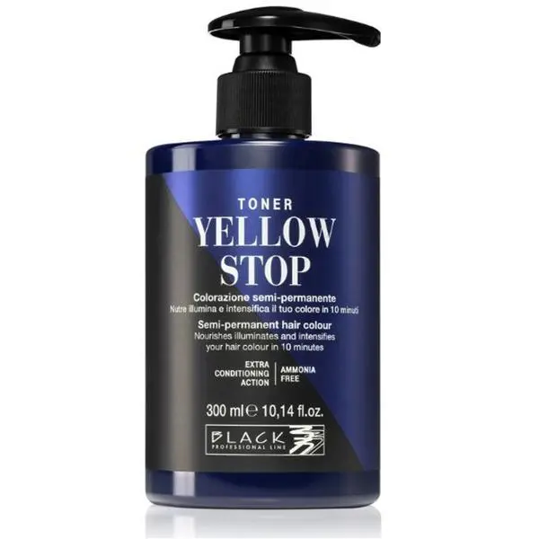 Black Professional Line Полуперманентен тоник против жълтеникавост за руса коса - Black Professional Line Toner, нюанс Yellow Stop, 300 мл