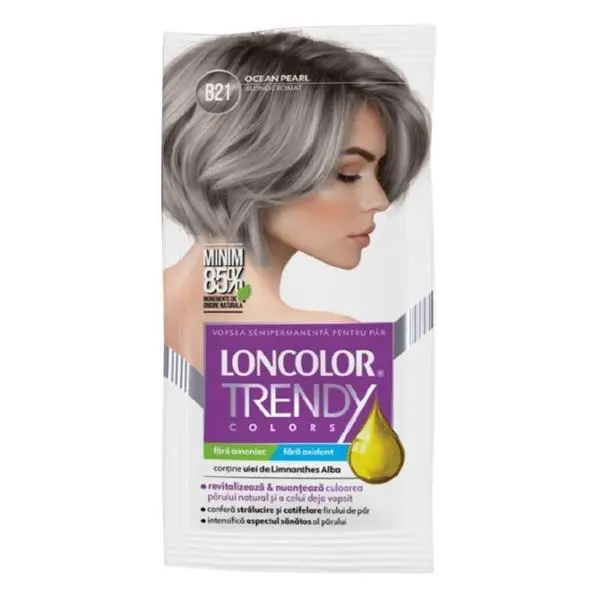 Loncolor Полуперманентна боя за коса - Loncolor Trendy Colors, нюанс B21 Chrome Blonde/ Ocean Pearl, 2 x 25 мл