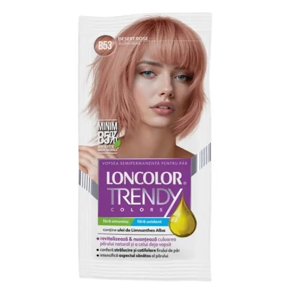 Loncolor Полуперманентна боя за коса - Loncolor Trendy Colors, нюанс B53 Blond Rose/ Desert Rose, 2 x 25 мл