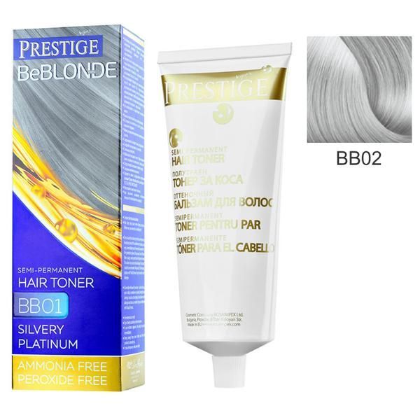 Rosa Impex Полуперманентна боя за коса Rosa Impex Prestige VIP&#039;s BeBlonde Hair Toner, нюанс BB02 Silver Effect, 100мл
