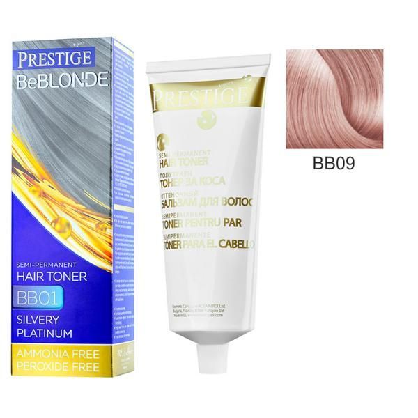 Rosa Impex Полуперманентна боя за коса Rosa Impex Prestige VIP&#039;s BeBlonde Hair Toner, нюанс BB09 Rose Pearl, 100мл