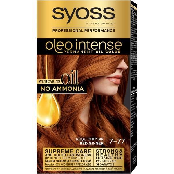 Syoss Полуперманентна боя за коса - Syoss Professional Performance Intense Oil Permanent Oil Color, нюанс 7-77 Ginger Red