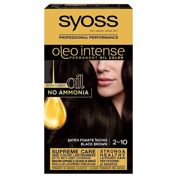 Syoss Полуперманентна боя за коса-Syoss Professional Performance Oleo Intense Permanent Oil Color, нюанс 2-10 Много тъмен шатен
