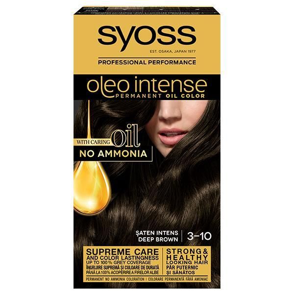 Syoss Полуперманентна боя за коса-Syoss Professional Performance Oleo Intense Permanent Oil Color, нюанс 3-10 Интензивен сатен