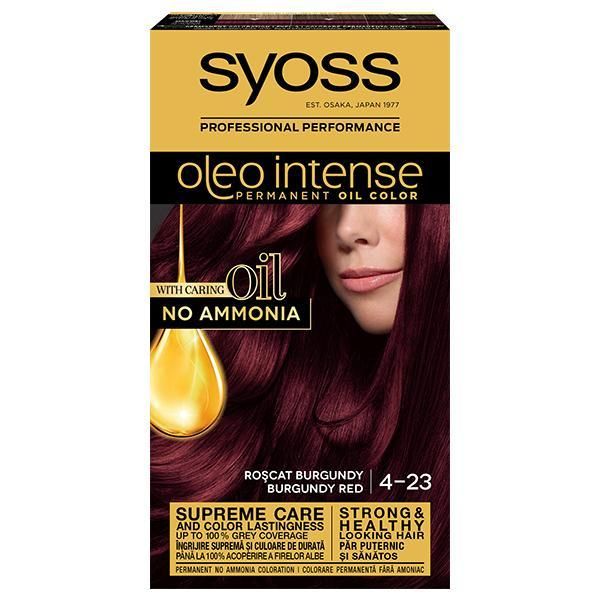 Syoss Полуперманентна боя за коса-Syoss Professional Performance Oleo Intense Permanent Oil Color, нюанс 4-23 червено Burgundy