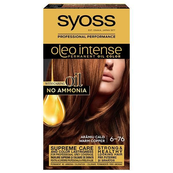 Syoss Полуперманентна боя за коса-Syoss Professional Performance Oleo Intense Permanent Oil Color, нюанс 6-76 Aramiu Cald