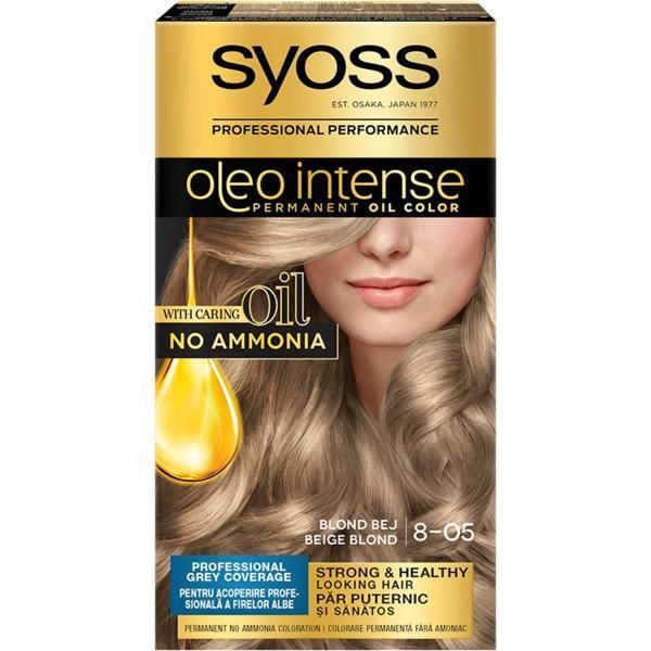 Syoss Полуперманентна боя за коса-Syoss Professional Performance Oleo Intense Permanent Oil Color, нюанс 8-05 бежово русо