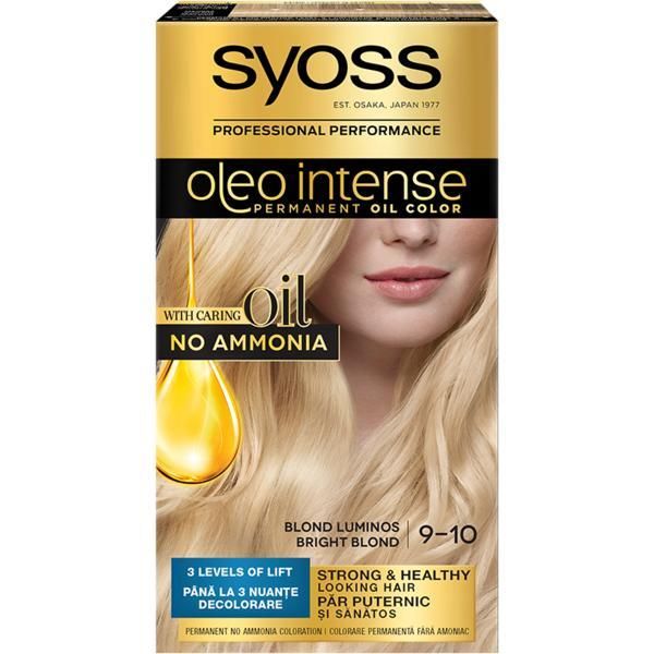 Syoss Полуперманентна боя за коса-Syoss Professional Performance Oleo Intense Permanent Oil Color, нюанс 9-10 светло рус
