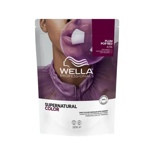 Wella Professionals Полуперманентна боя за коса - Wella Professionals Supernatural Color - Веганска формула с танини, 4/56 Сливово червено, 120 гр
