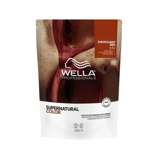 Wella Professionals Полуперманентна боя за коса - Wella Professionals Supernatural Color - Веганска формула с танини, 5/54 Махагоново червено, 120 гр