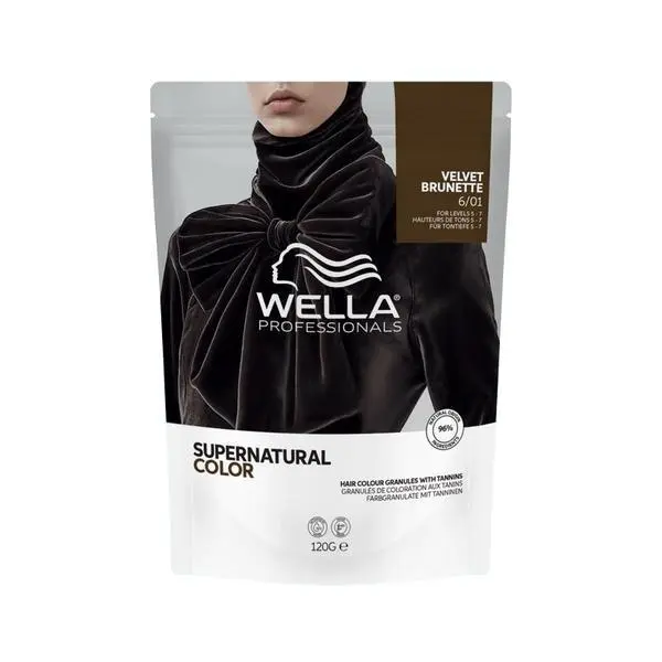 Wella Professionals Полуперманентна боя за коса - Wella Professionals Supernatural Color - Веганска формула с танини, 6/01 Кадифено брюнетка, 120 гр