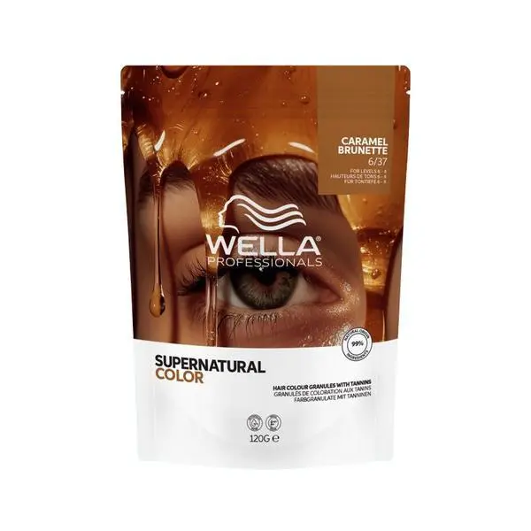 Wella Professionals Полуперманентна боя за коса - Wella Professionals Supernatural Color - Веганска формула с танини, 6/37 Карамел Брюнетка, 120 гр